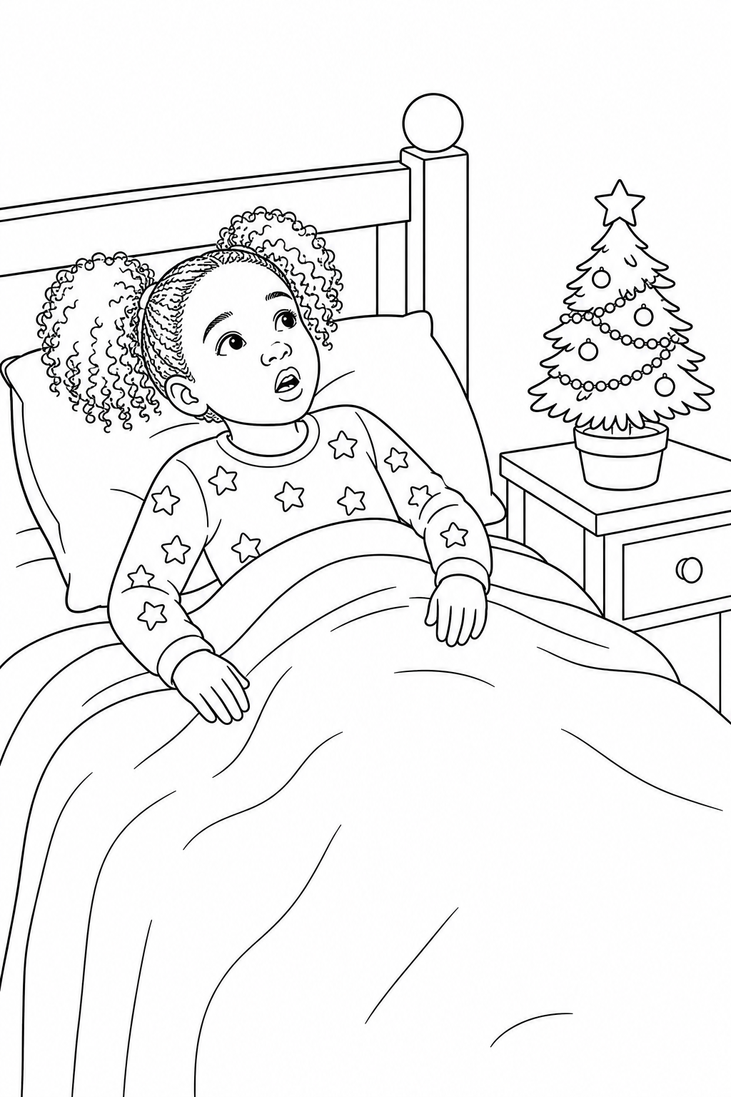 Inside page 1 of the Reindeer Rescue personalised colouring book