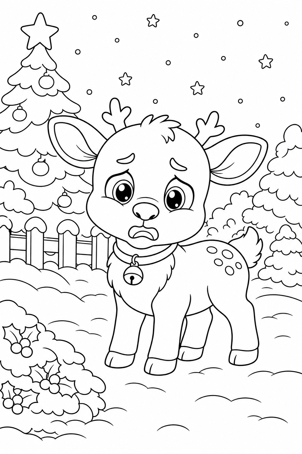 Inside page 2 of the Reindeer Rescue personalised colouring book