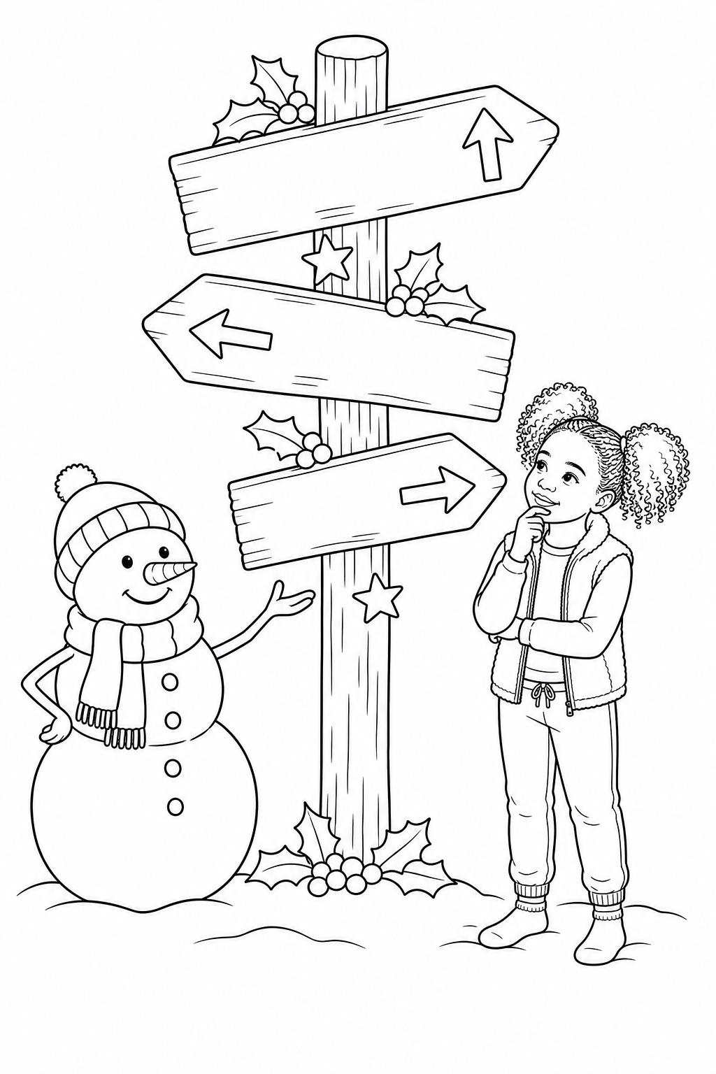 Inside page 8 of the Reindeer Rescue personalised colouring book