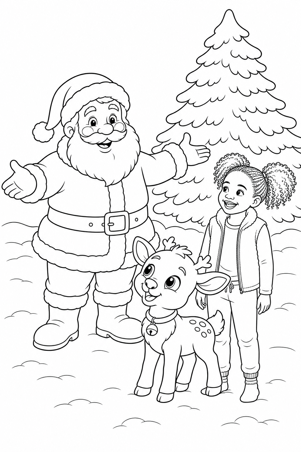 Inside page 19 of the Reindeer Rescue personalised colouring book