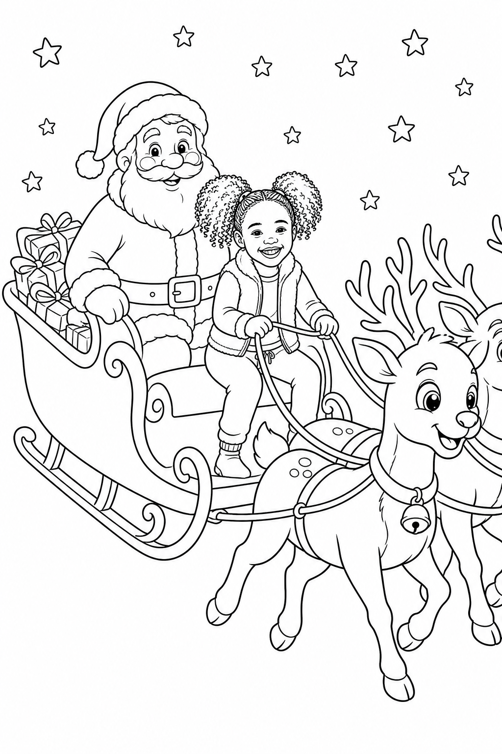 Inside page 20 of the Reindeer Rescue personalised colouring book