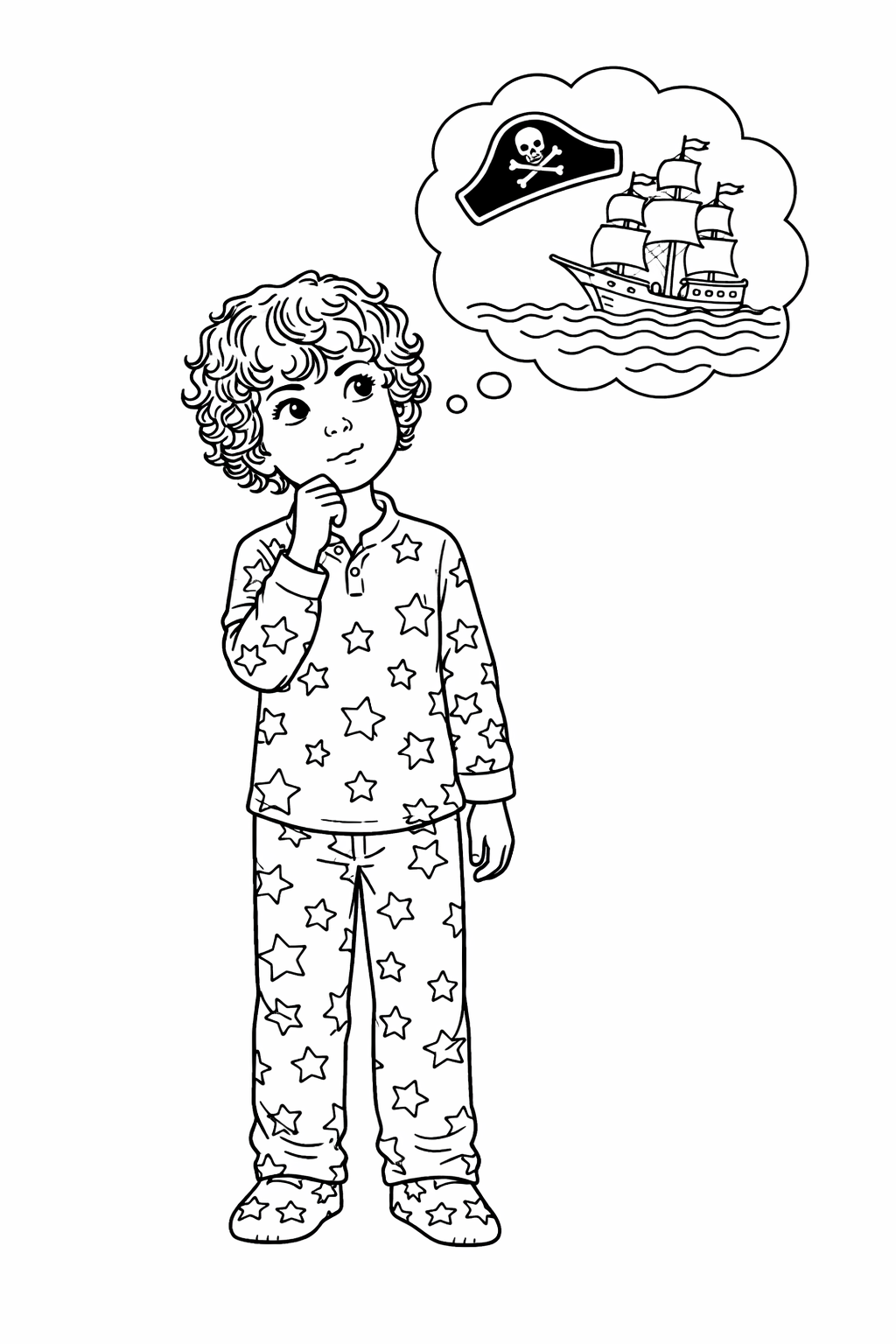 Inside page 2 of the Pirate Adventure personalised colouring book