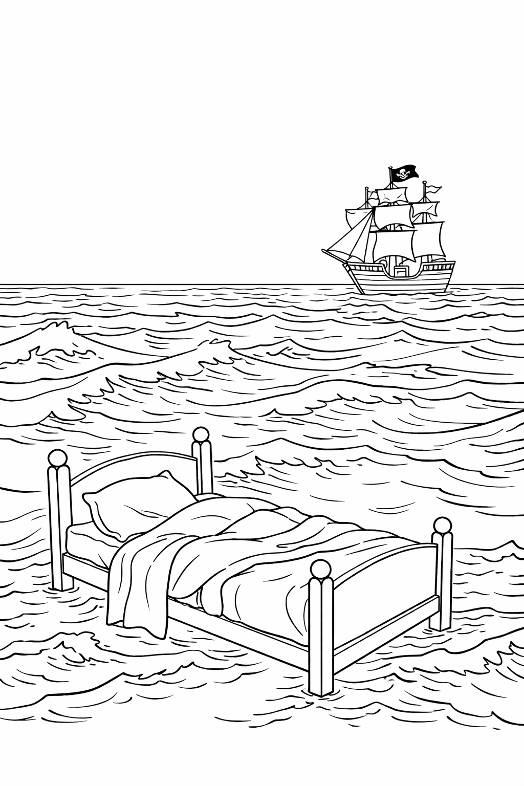 Inside page 4 of the Pirate Adventure personalised colouring book