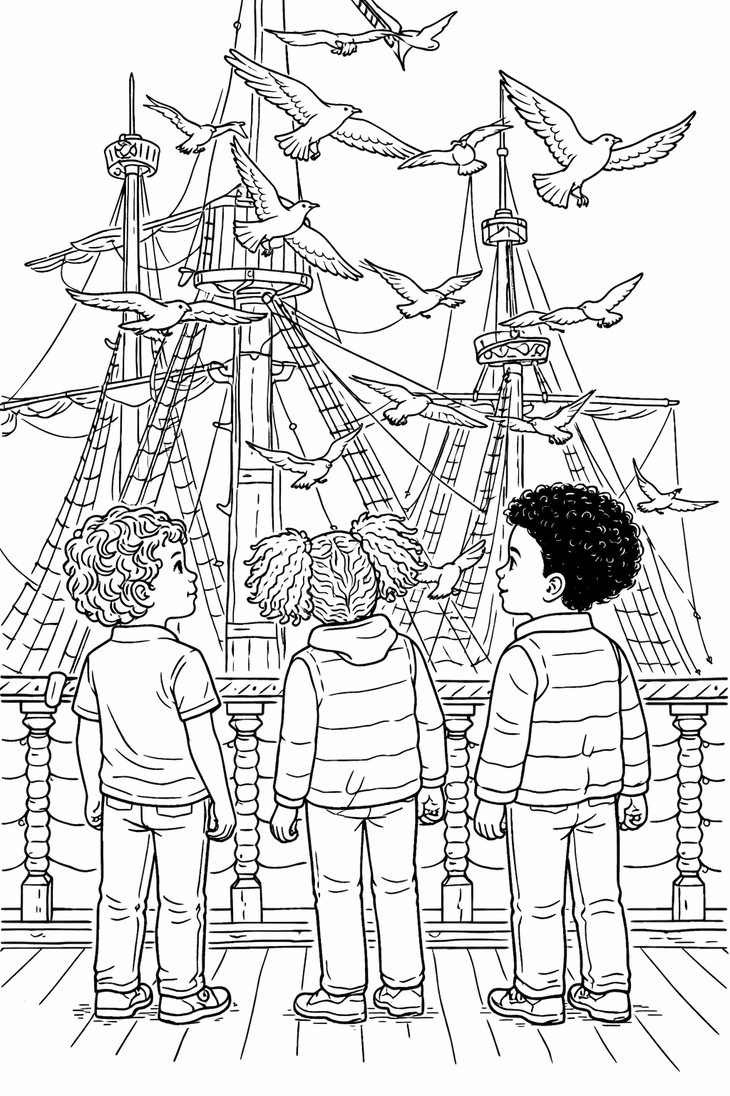 Inside page 7 of the Pirate Adventure personalised colouring book