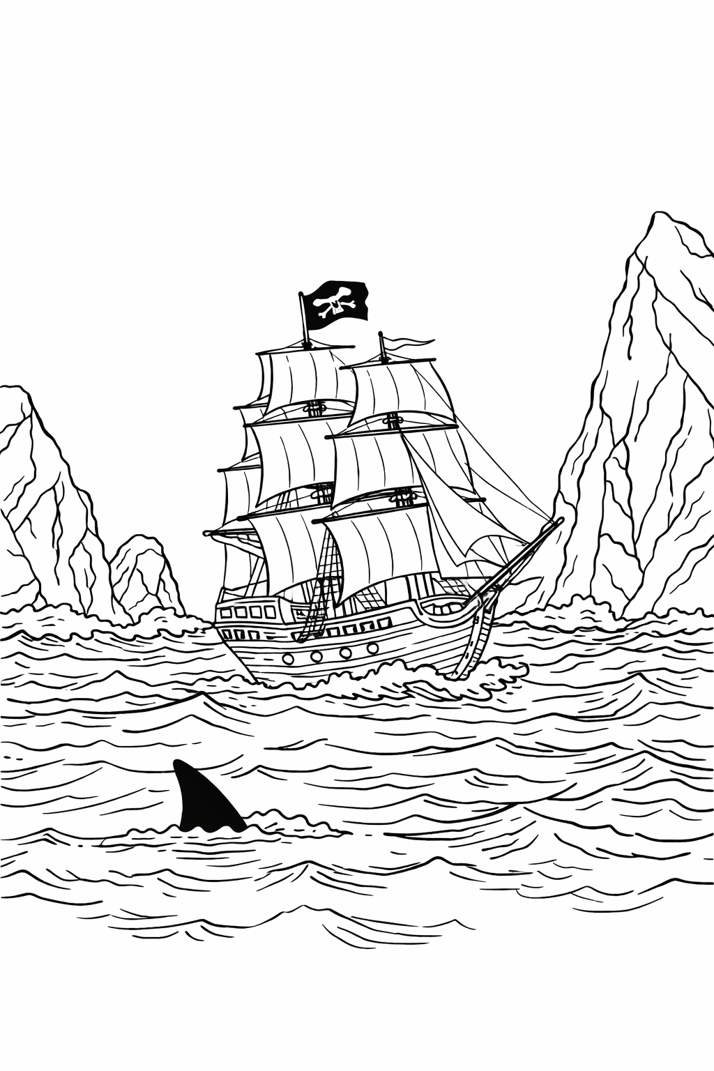 Inside page 10 of the Pirate Adventure personalised colouring book