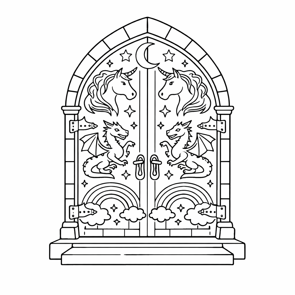 Inside page 3 of the Magical Adventure personalised colouring book
