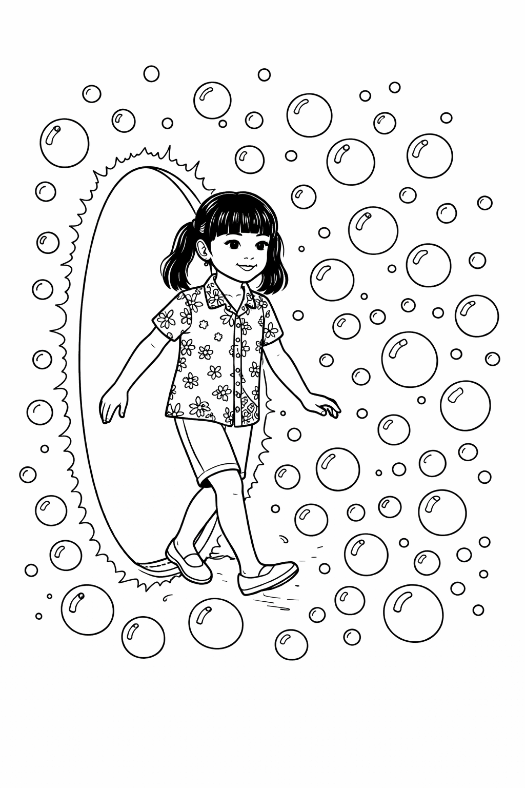 Inside page 4 of the Magical Adventure personalised colouring book