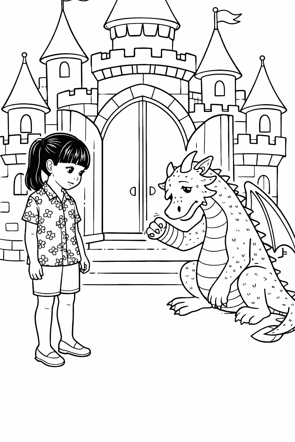 Inside page 6 of the Magical Adventure personalised colouring book