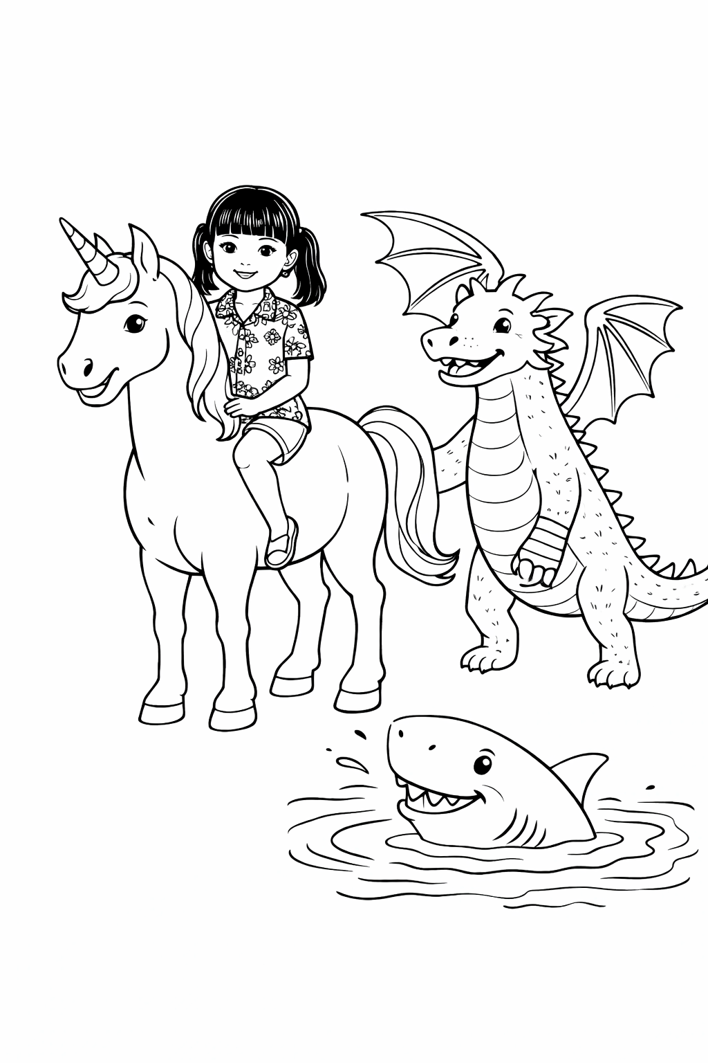 Inside page 20 of the Magical Adventure personalised colouring book