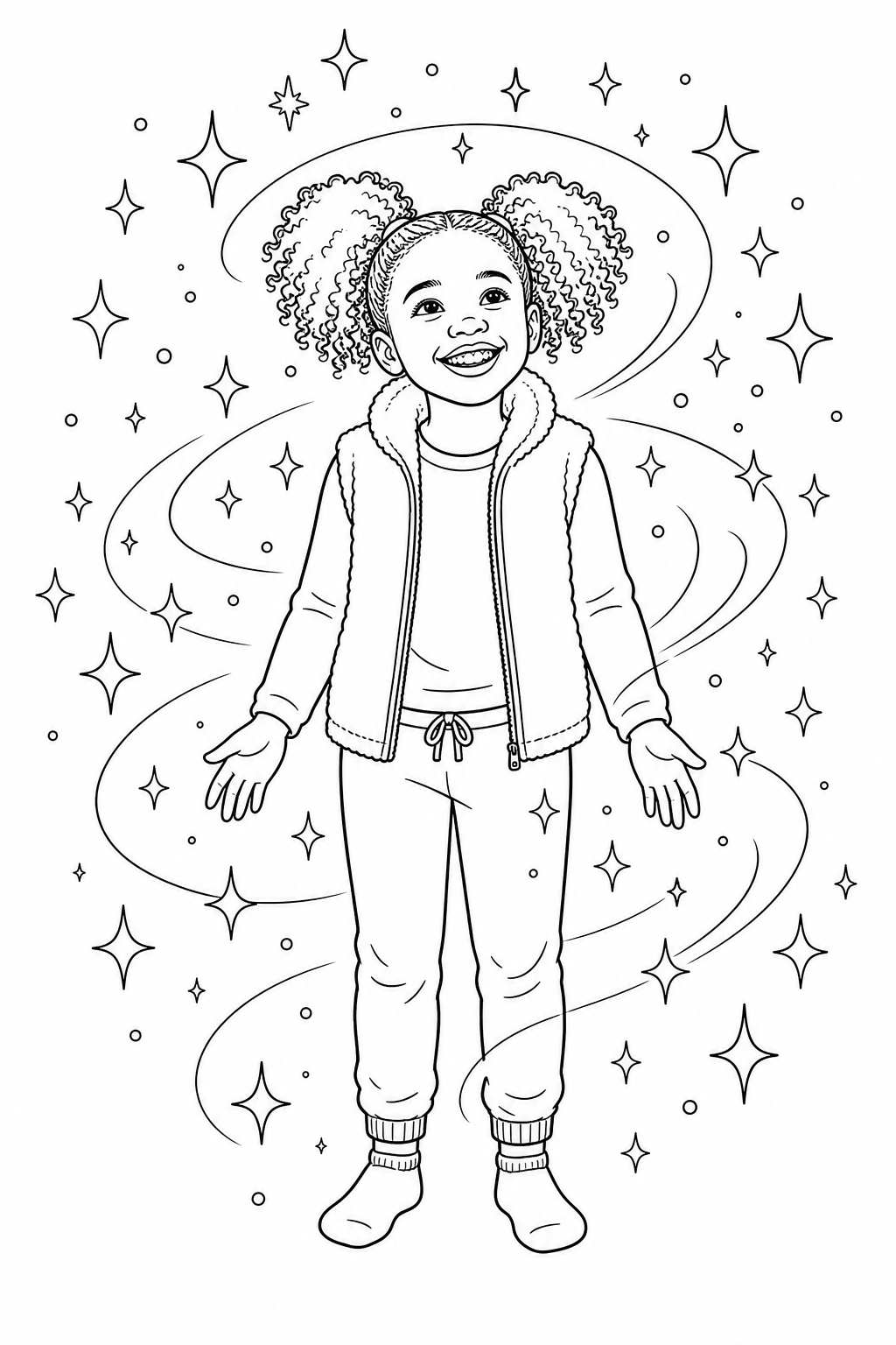 Inside page 1 of the The Lost Boo personalised colouring book