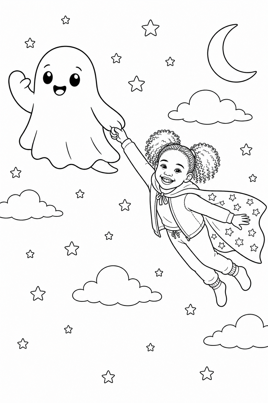 Inside page 7 of the The Lost Boo personalised colouring book
