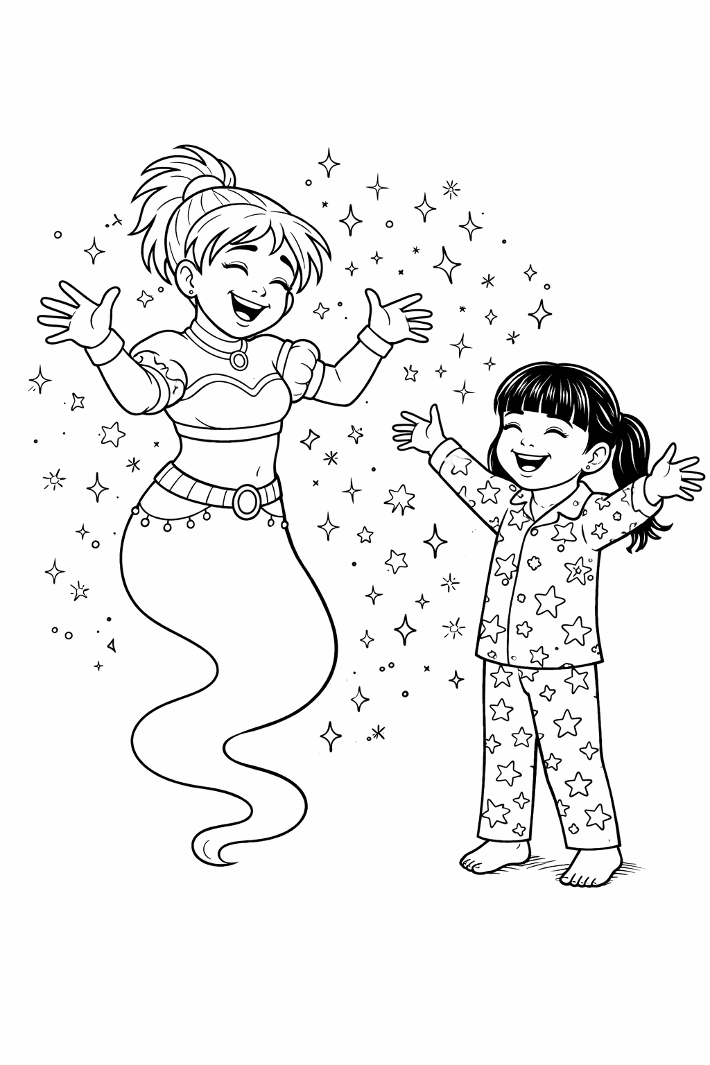 Inside page 4 of the Birthday Wish personalised colouring book