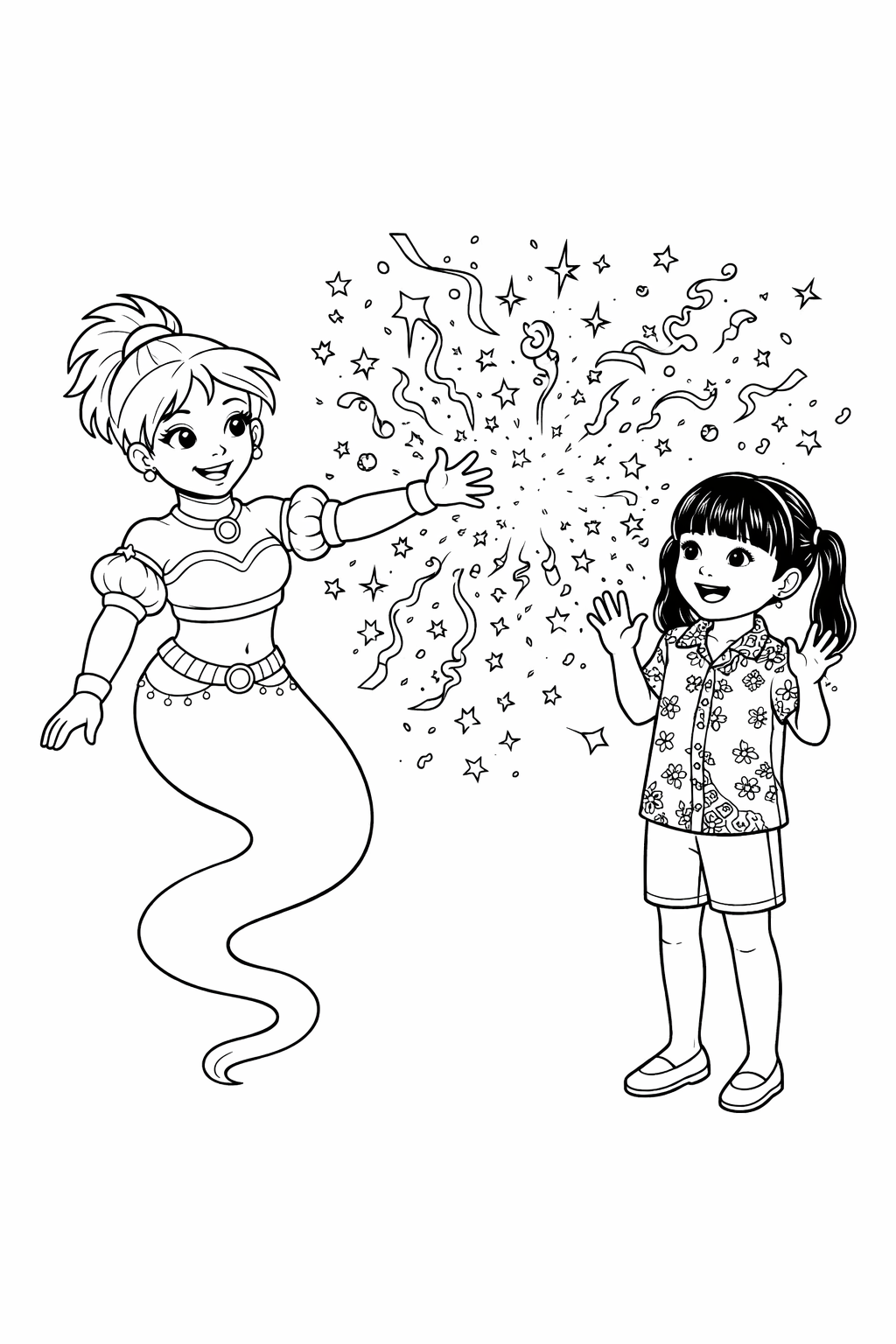 Inside page 5 of the Birthday Wish personalised colouring book