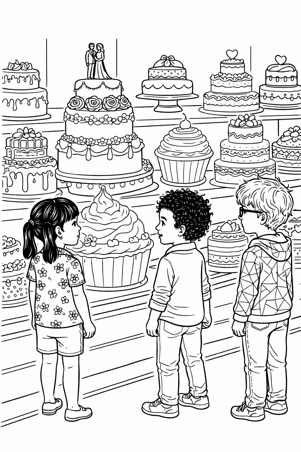 Inside page 6 of the Birthday Wish personalised colouring book