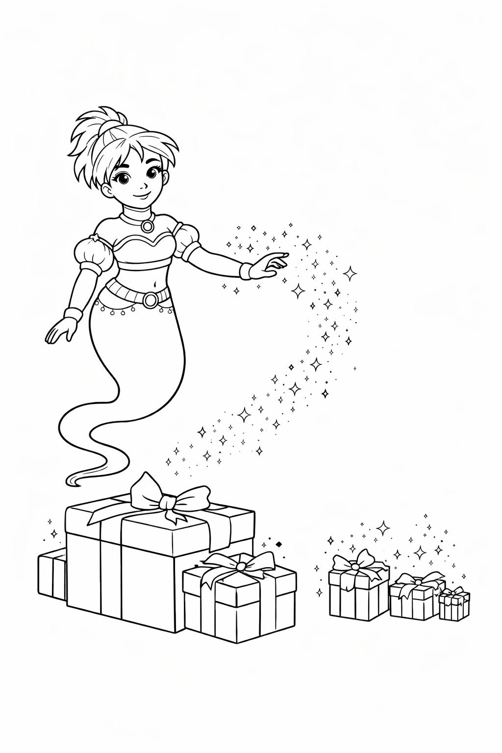 Inside page 19 of the Birthday Wish personalised colouring book