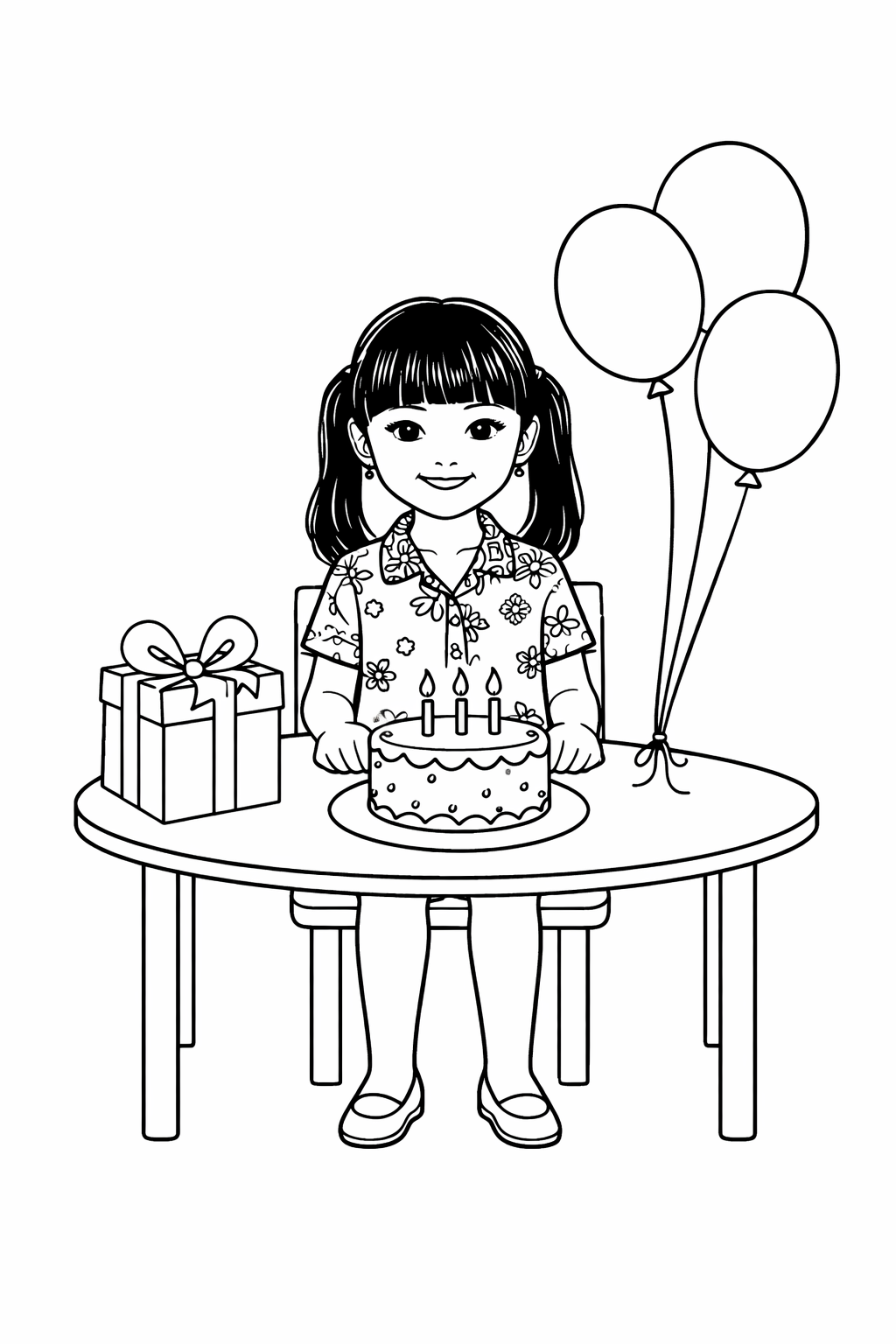 Inside page 20 of the Birthday Wish personalised colouring book