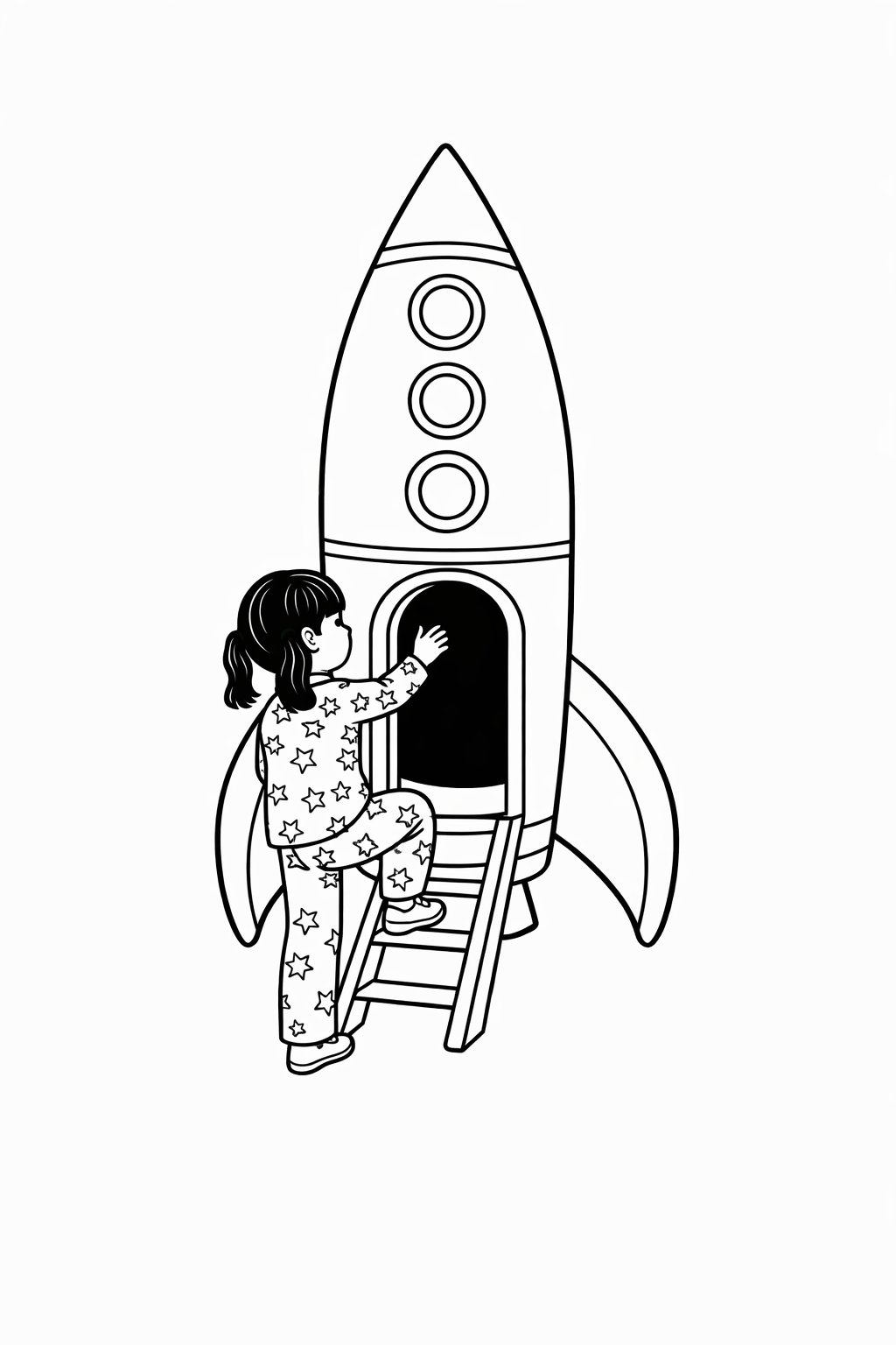 Inside page 5 of the Space Rescue personalised colouring book