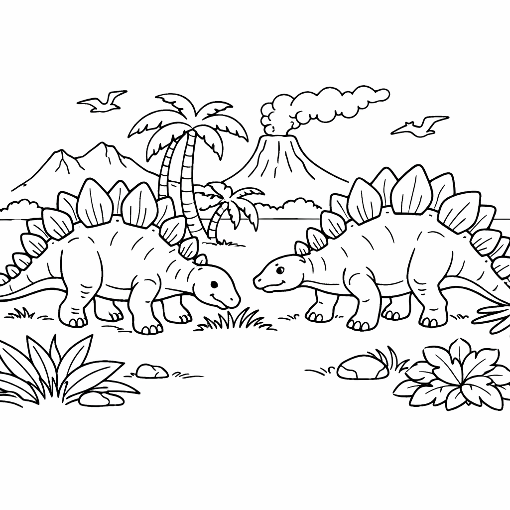 Dinosaurs_page — free dinosaur colouring page