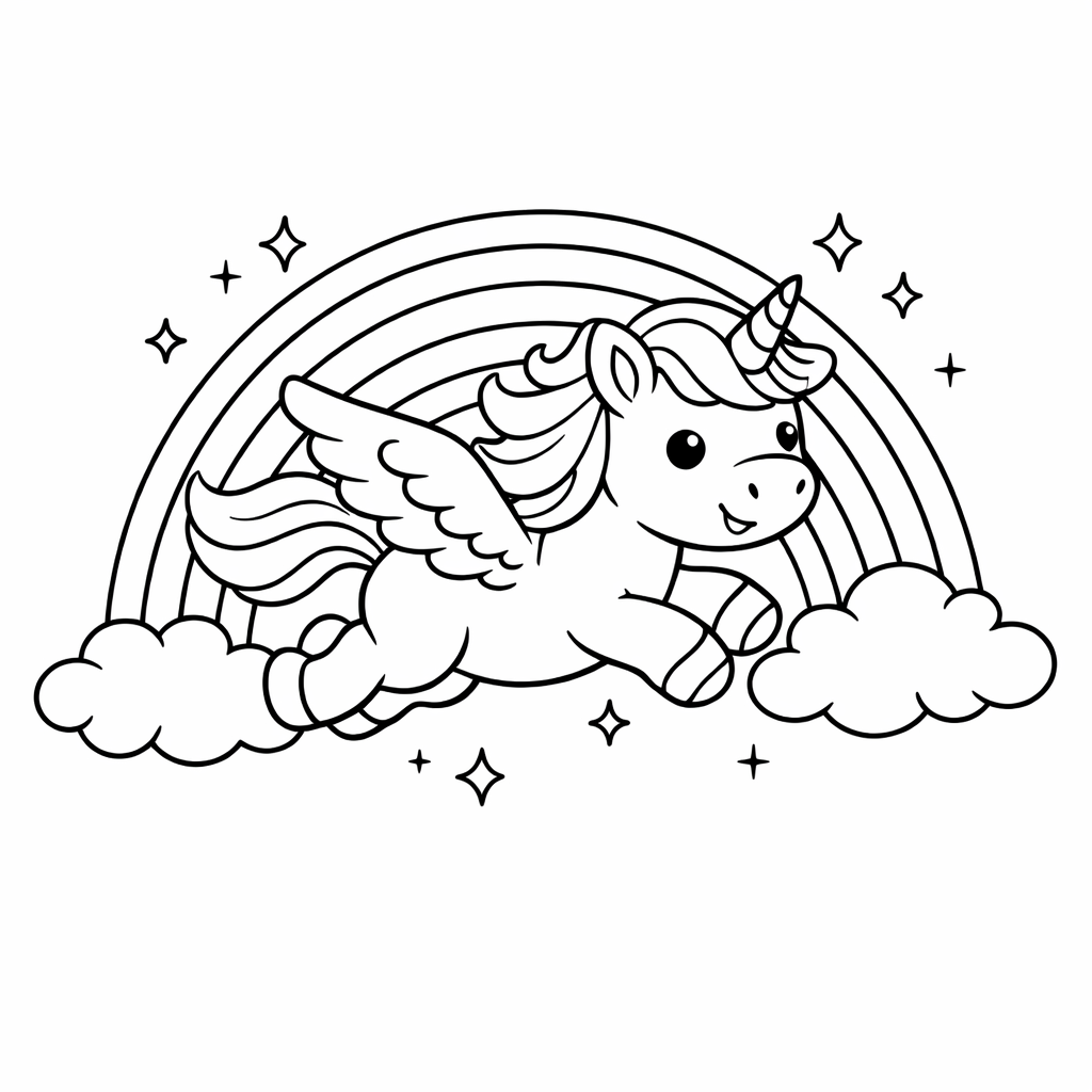 rainbow_unicorn — free unicorn colouring page