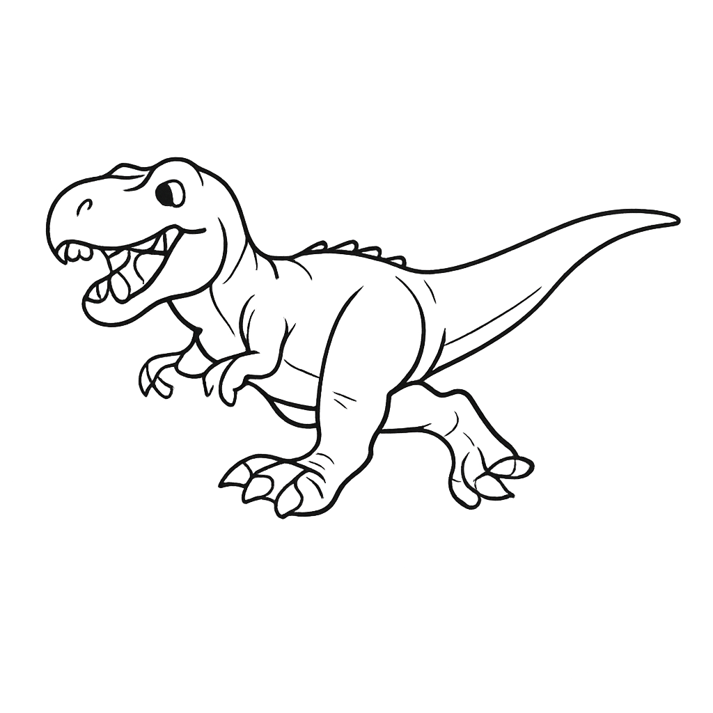 T-rex — free dinosaur colouring page