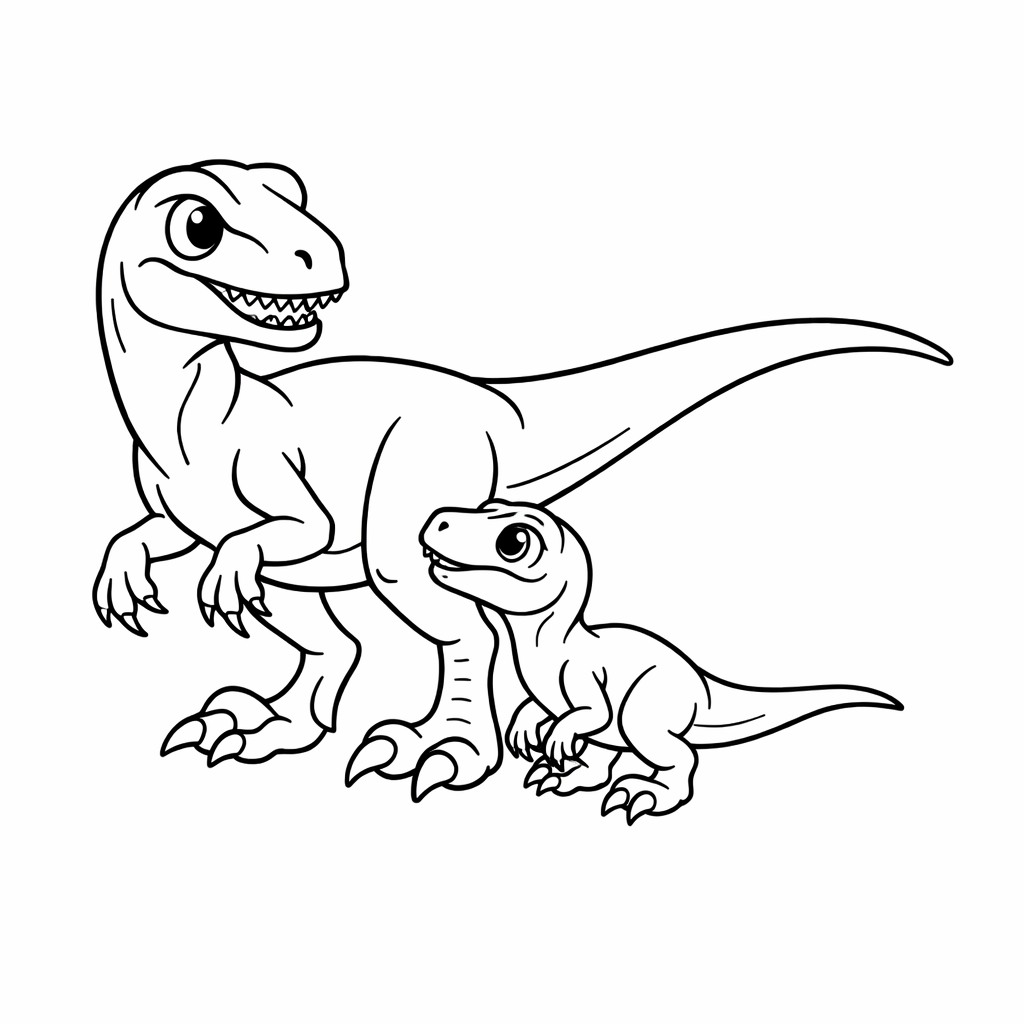 Velociraptor — free dinosaur colouring page